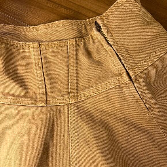 ULLA JOHNSON The Vera Light Brown Flared Denim Skirt Size US 4 - Picture 4 of 6